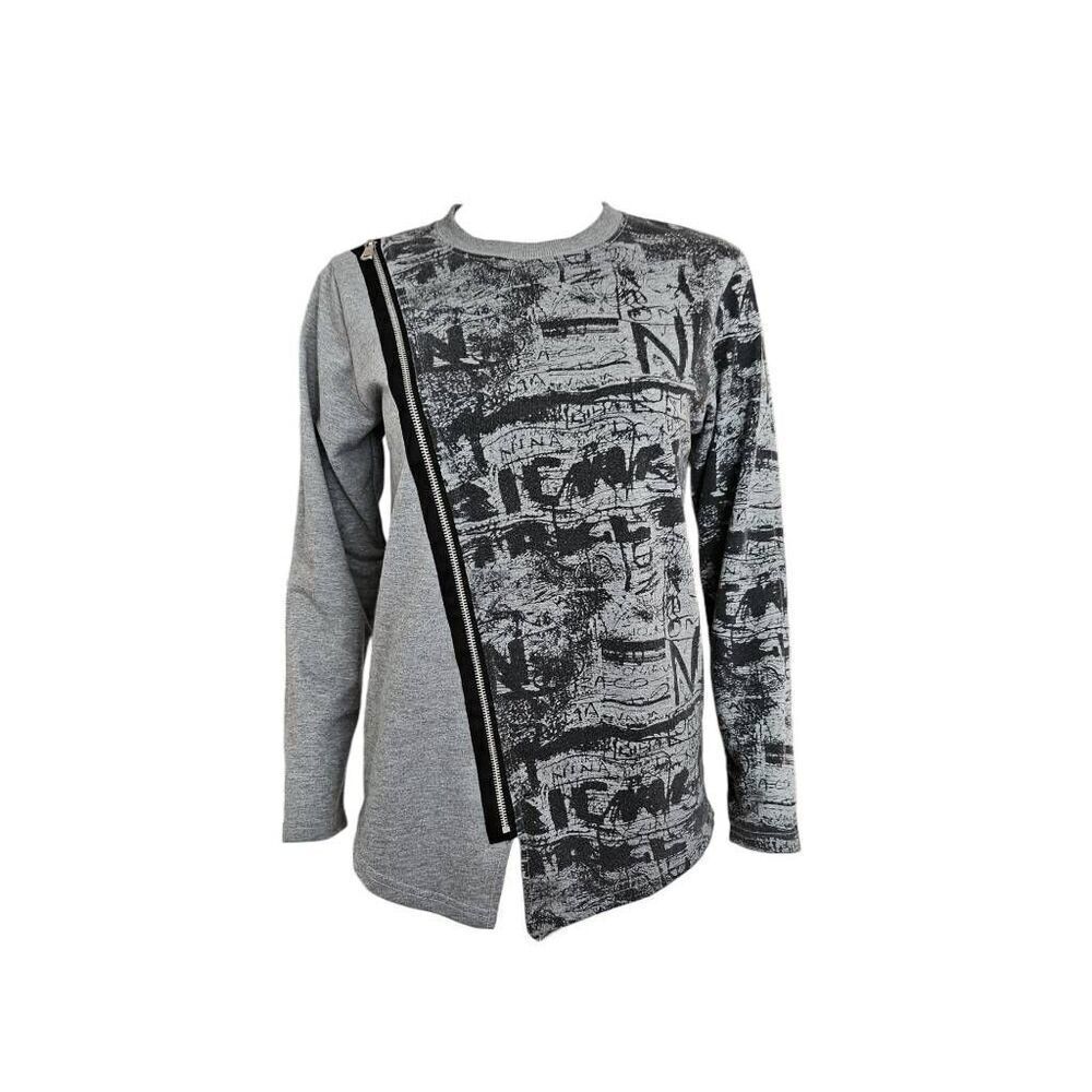 y2k grunge graphic zip sweater